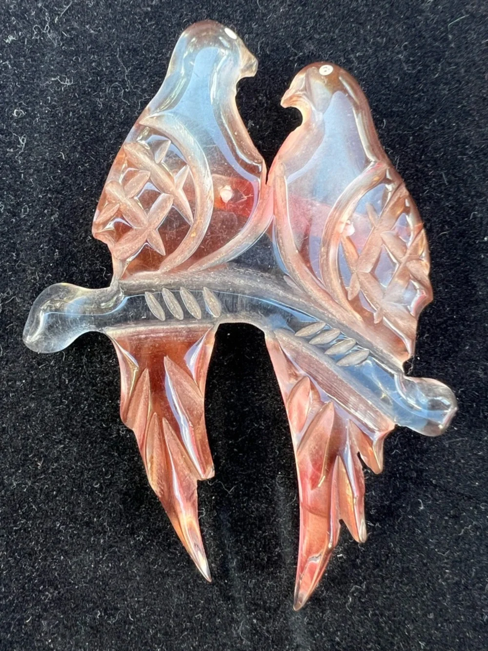 Decorative Glass Parrot Figurine - Pink and Clear